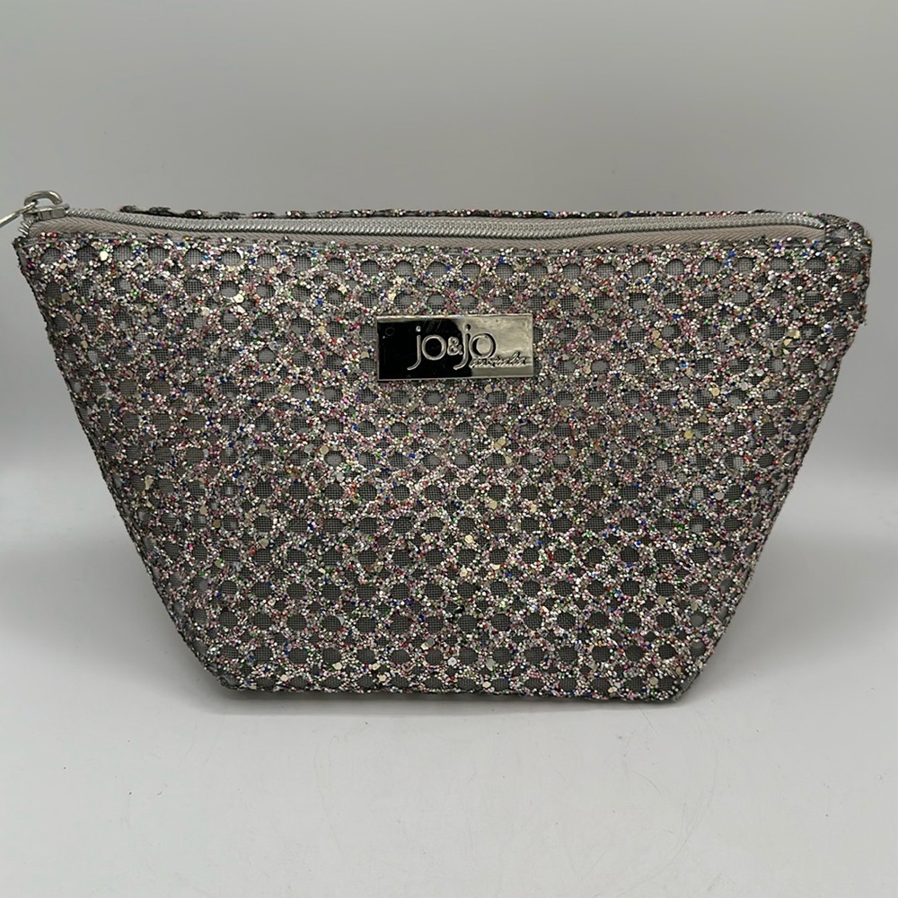 Jo & Jo Australia silver glittery makeup bag